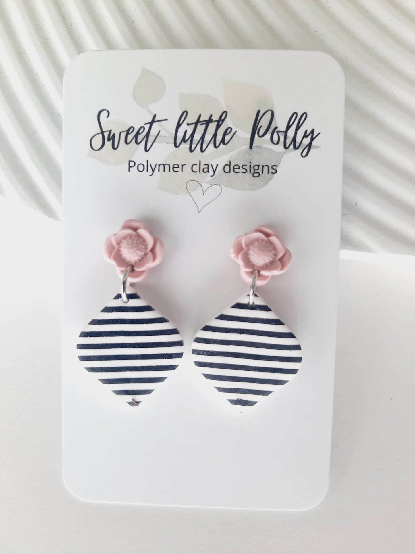 .Pastel Flower with Black and White Stripe