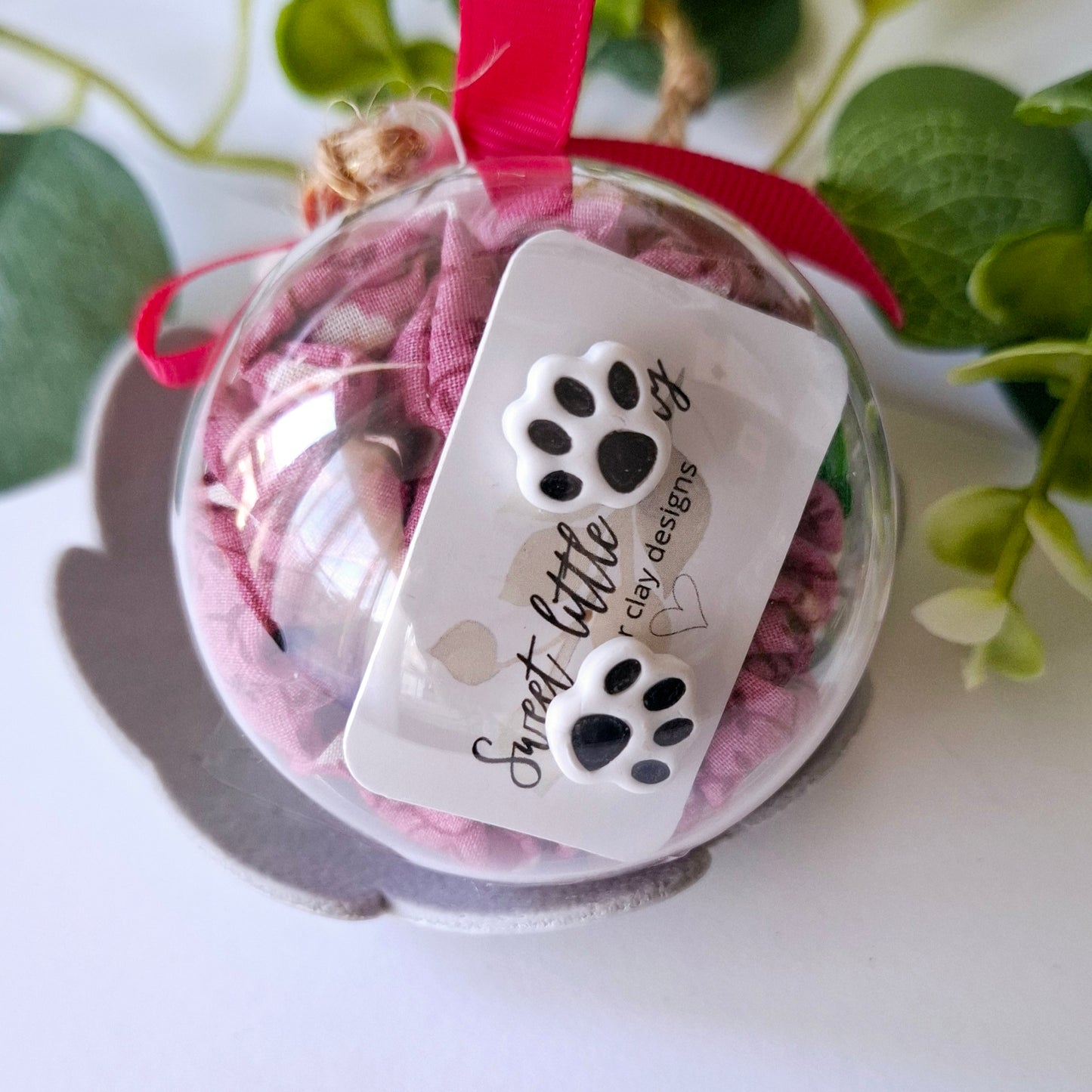 .60mm Bauble - Scrunchie and Studs with Gift Tag