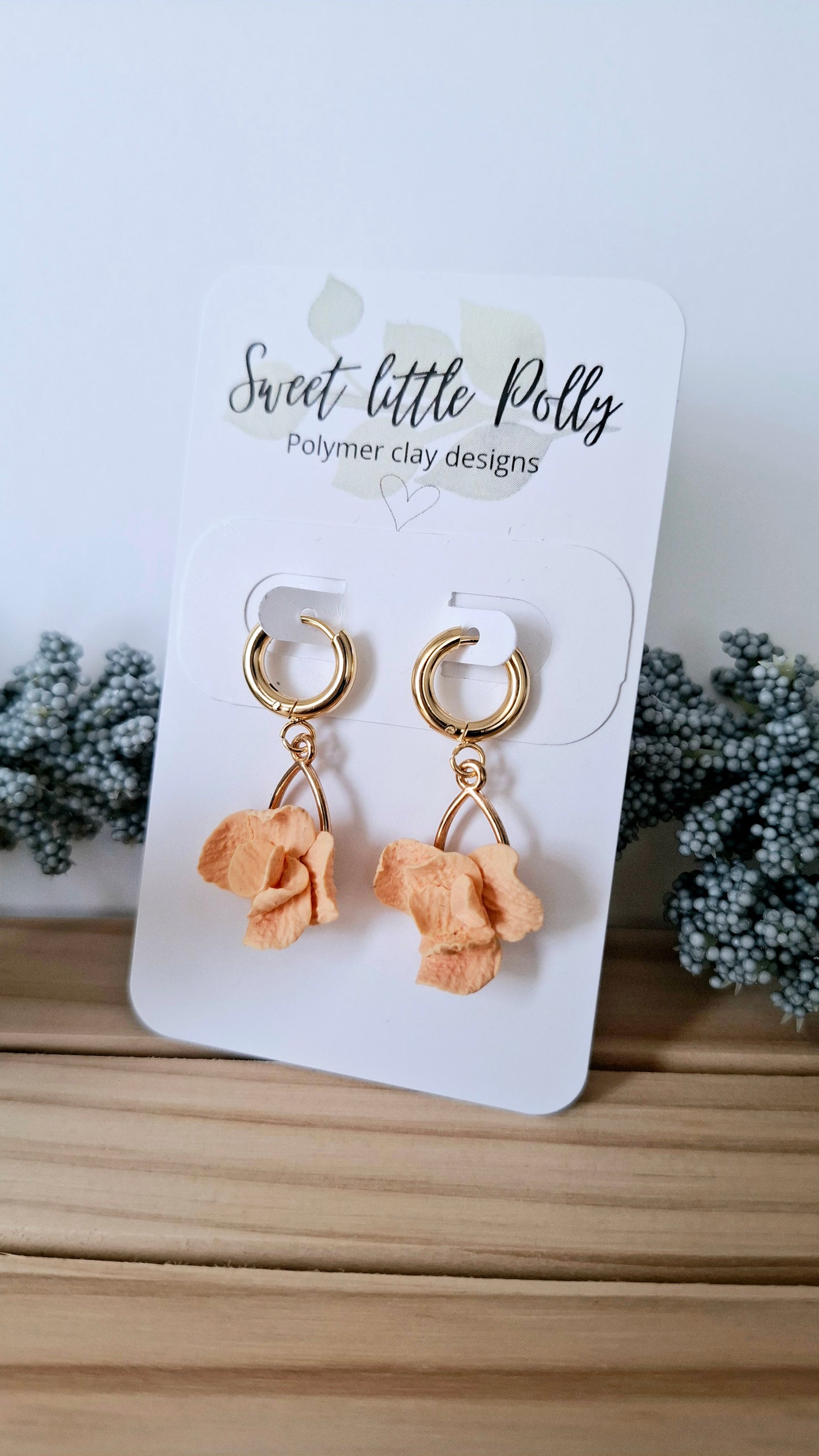 Peachy Blossom Dangle Hoops
