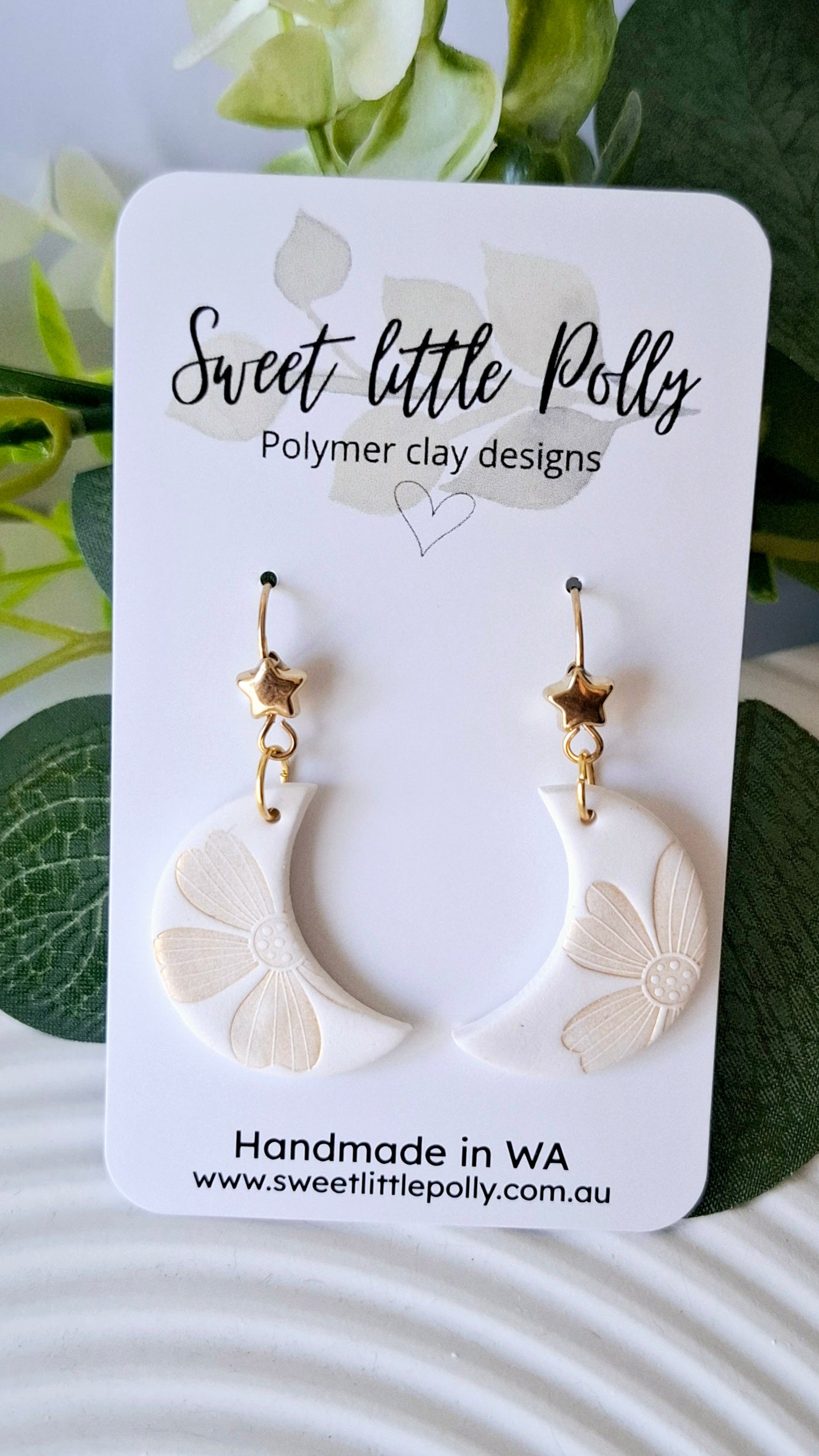 .Flower Moon and Star Dangles