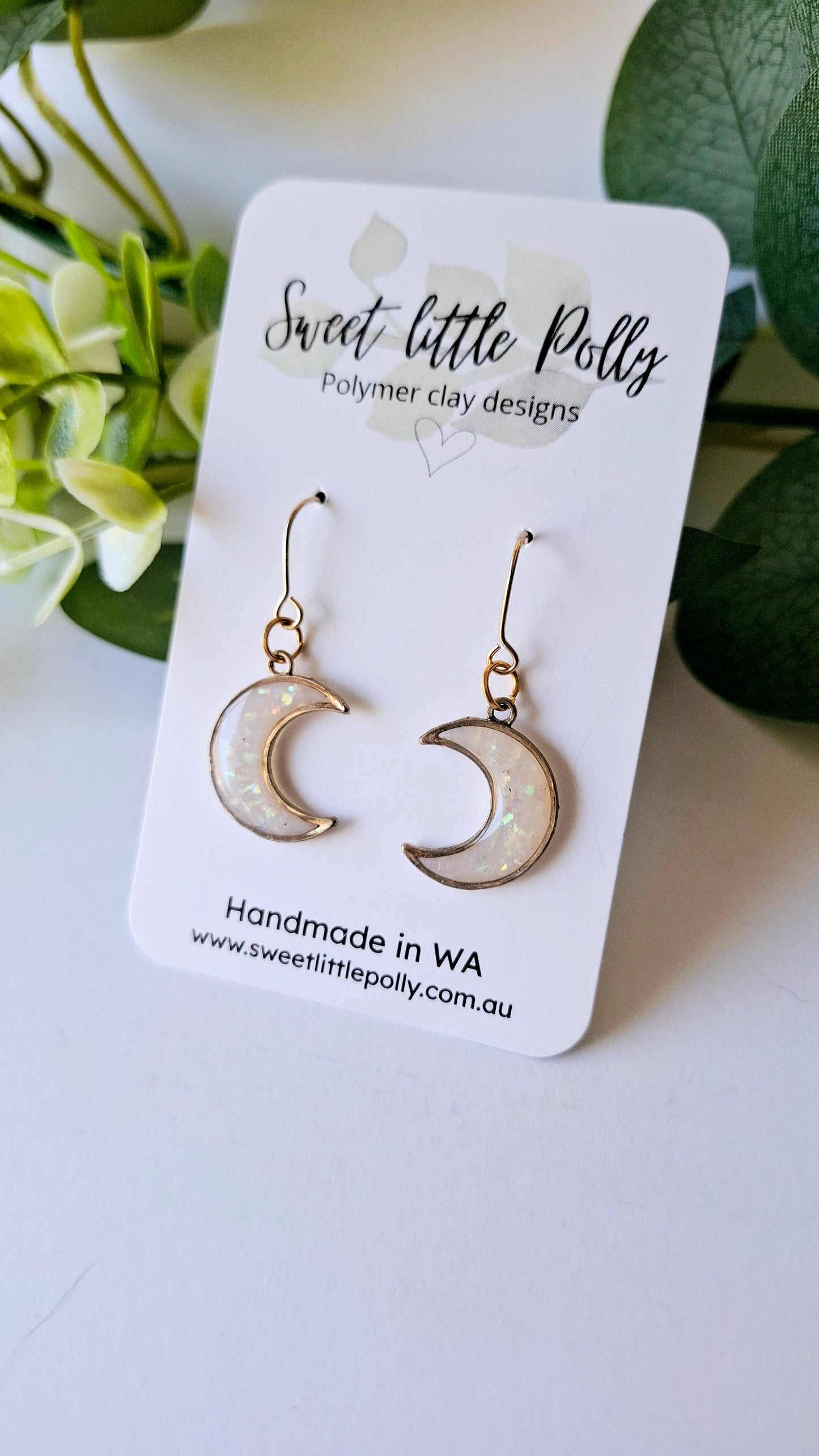 Opal Translucent Clay Moons