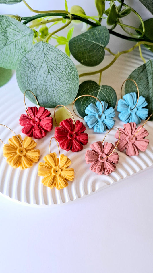 .Flourishing Flower Hoop Earrings