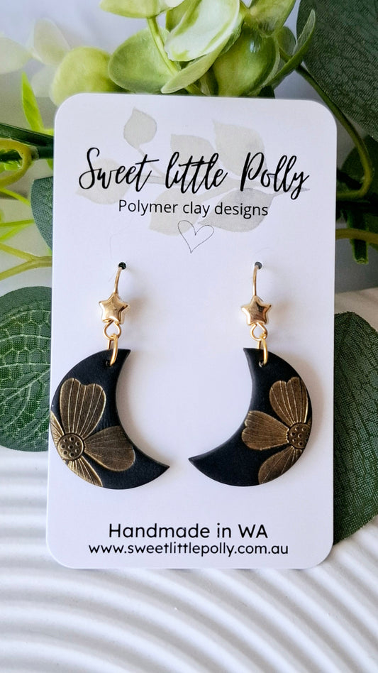 .Flower Moon and Star Dangles