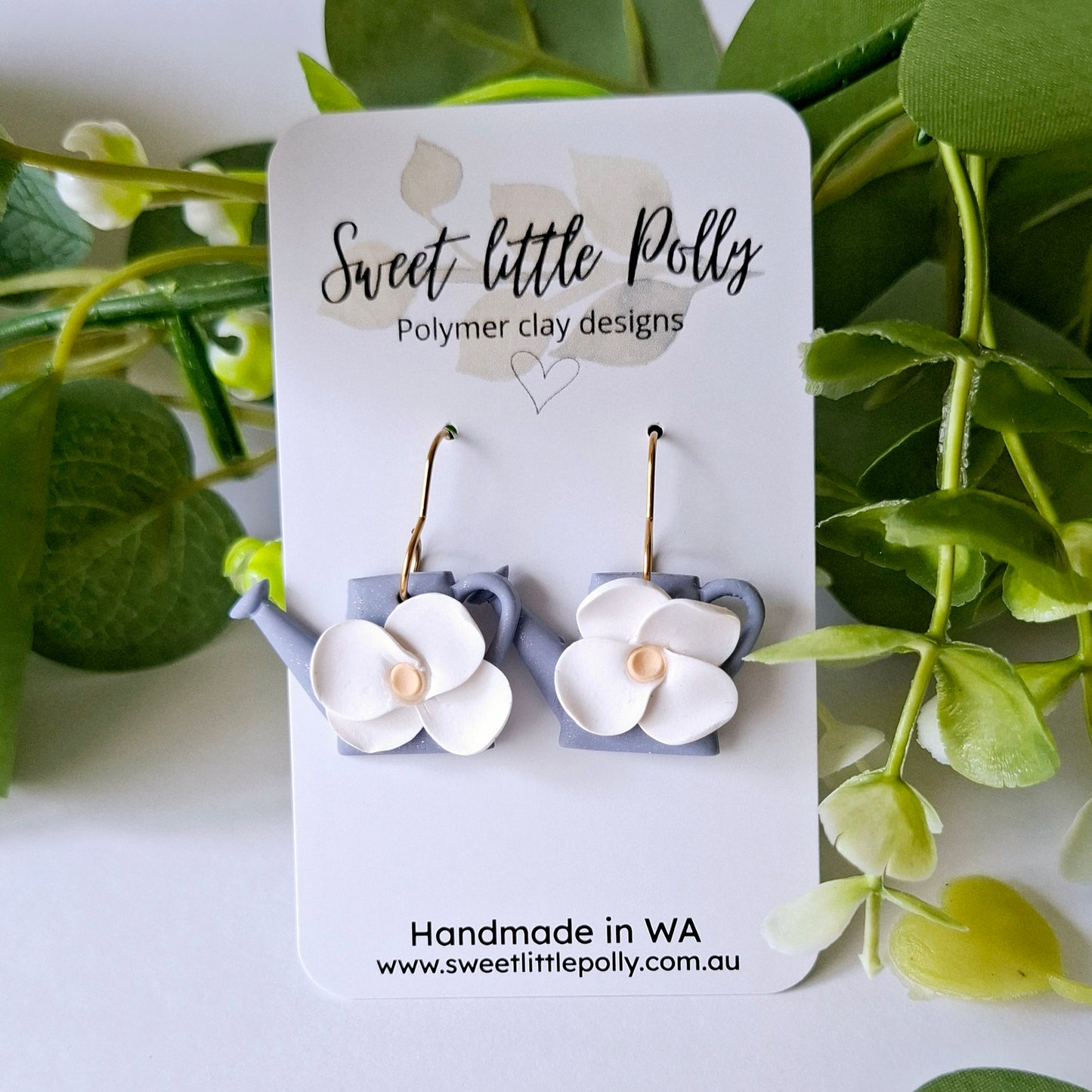 Fun Watering Can with Flower Earrings