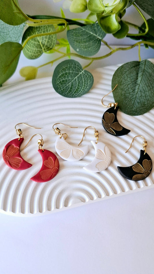 .Flower Moon and Star Dangles