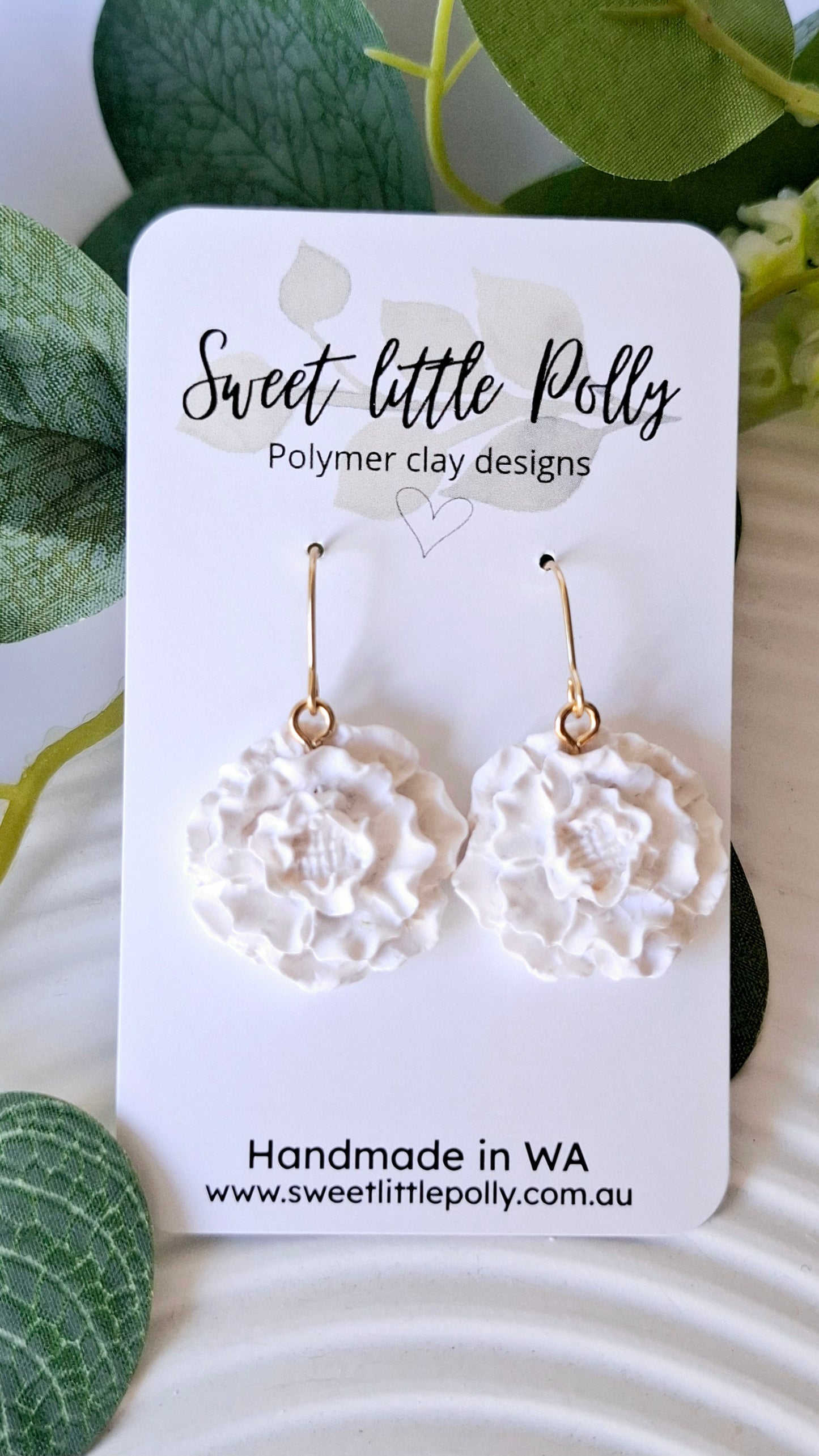 .Carnation Flower Drop Dangles