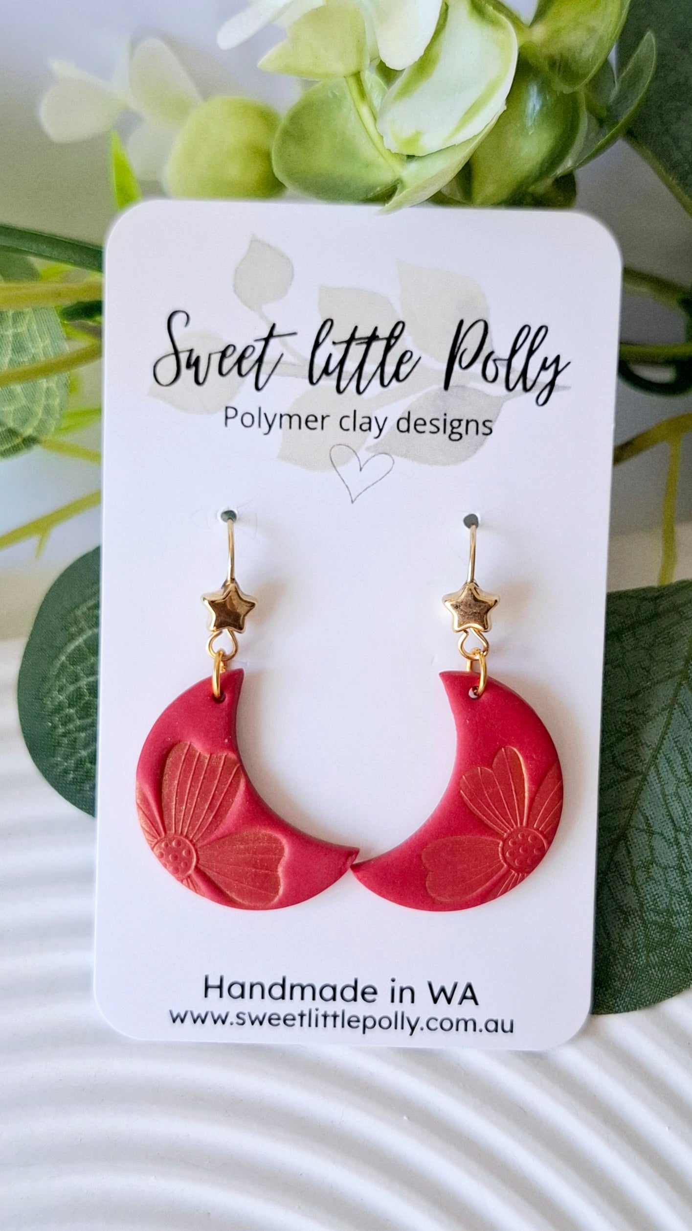 .Flower Moon and Star Dangles